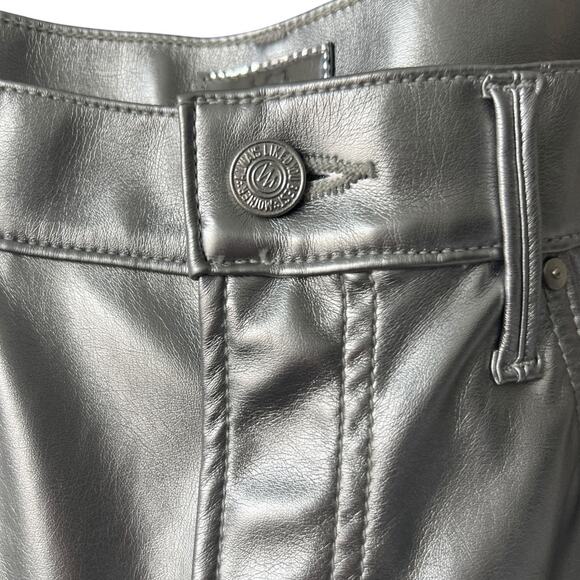 Mother The Vagabond Zip Mini Skirt Faux Leather In Silver Dagger Size 32 - Picture 6 of 13